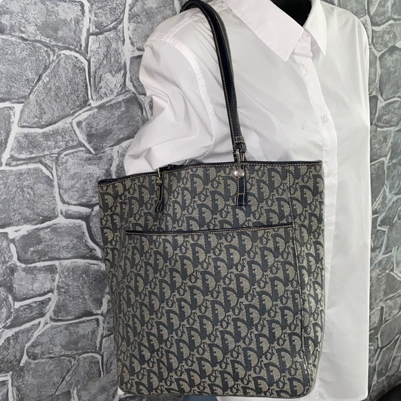 Authentic Christian Dior Oblique Trotter Denim Shoulder  Bag - Picture 4 of 17